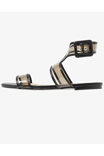 NO BRAND Sandale negre transparente glamour 38