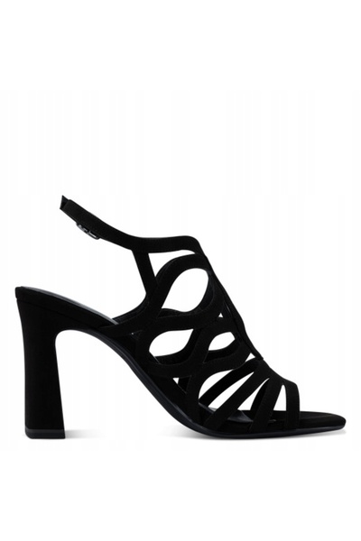 NO BRAND Sandale negre din piele ecologică, cu decupaje pe călcâi 1-28391-20 ...