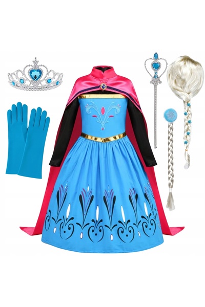 NO BRAND Rochie Costum Elsa Set Coroană Islanda Bal Carnaval 122 128