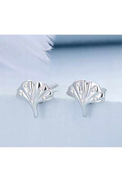 NO BRAND Cercei din argint 925 sterling cu zirconiu, model frunză, tip știft ...