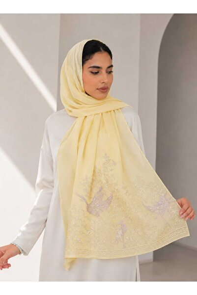 Veil Designer طرحة اوريغامي بوال قماش ياباني بتطريز مختلف علي الطرفين المقاس ...