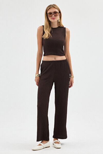 ABOUT US Poplin Regular Fit Elestane Top and Bottom Set # 25211