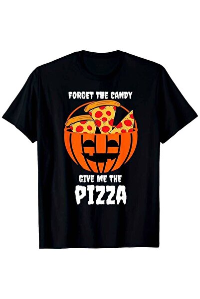 9TAY 1 قطعة قميص رجالي مضحك بطبعة Forget Candy Give Me Pizza Jack-O-Pizza - ت...