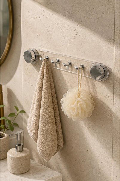 Tutku Home Büyük Boy Yapışkanlı Banyo Askılığı Şeffaf 39 Cm