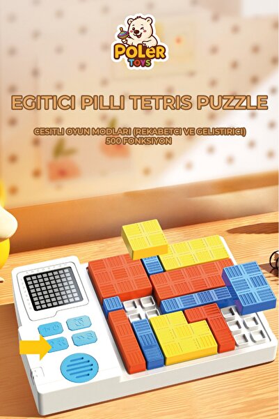 POLER TOYS PİLLİ TETRİS PUZZLE 500 FONKSİYON MONTESSORİ OYUNCAĞI EĞİTİCİ ÖĞRE...