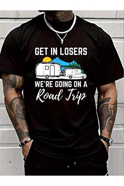 9TAY تي شيرت متطابق للرجال والنساء مصنوع من القطن 100% بطباعة "Get In Losers ...