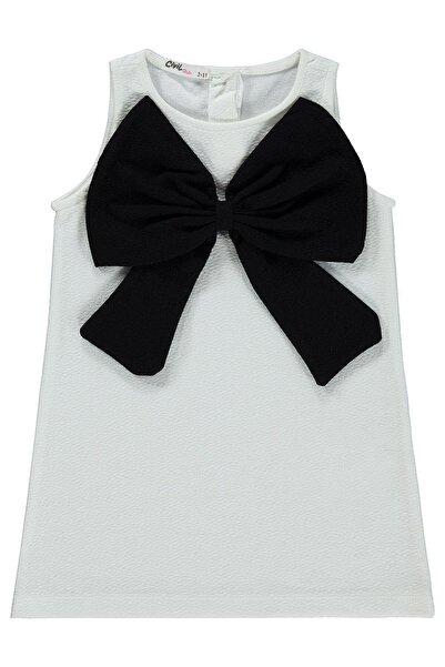 Civil Girls Dress with Bow Detail for 2-5 Years Old - Ecru