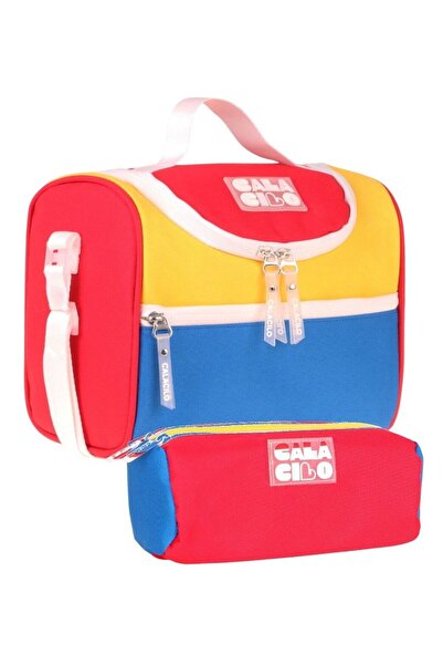 CalaCilo Bull Red Yellow Colored Boy's Red - Yellow Color Lunch Box and Pen H...