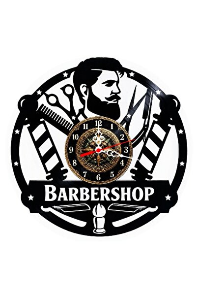 OEM Decorative Wall Clock made from Vinyl Record, Barbershop Model, Bearded M...