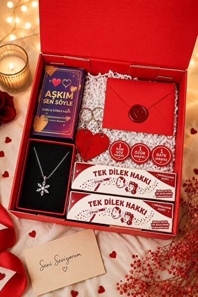 RKO Sevgili Hediye Kutusu | Kişiye Özel Mumla Mühürlü Not, Kolye, Romantik Ka...