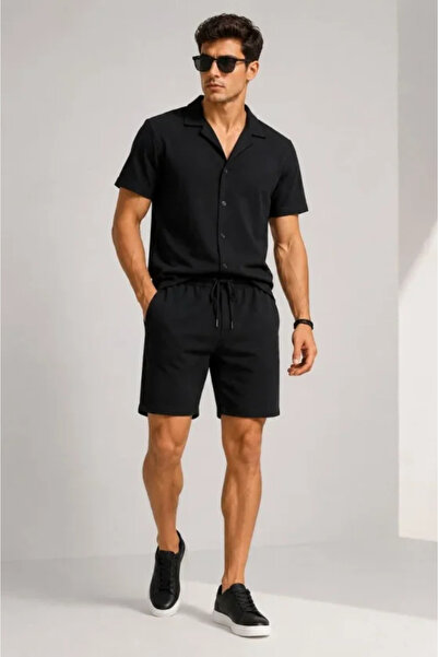 Şeker Portakalım Men's Crepe Fabric Breathable Short Sleeve Shirt Pocket Shor...