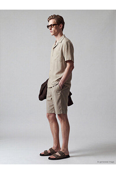 LC Waikiki Nevavm Regular Fit Linen Look Men's Shorts with a Difference