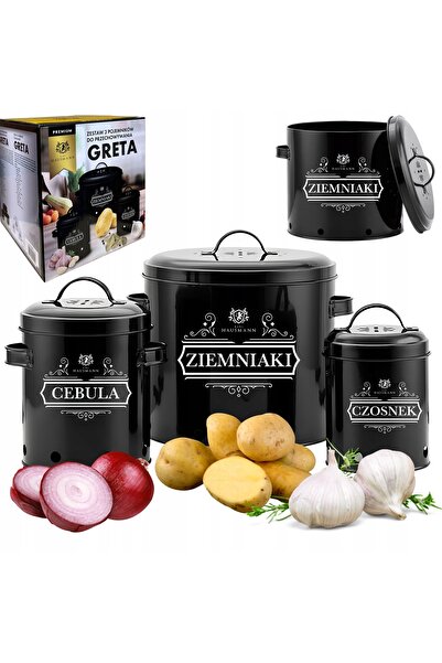 Karl Hausmann SET DE RECIPiente NEGRE PENTRU PĂSTRAREA ALIMENTELOR (USTUROI, ...
