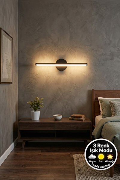 Lumia Lighting سولاريس موديل 3 ألوان، أسود، سرير صالون، مصباح جداري لغرفة الم...