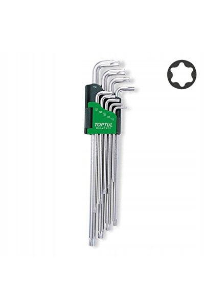 TOPTUL Set de 9 chei Torx, profil TORX, dimensiuni TORX / E-TORX T10