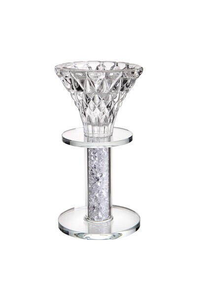 OEM Glass candle holder with decorative chips "Shine S", for 1 candle