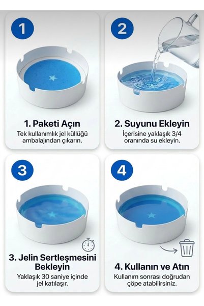 Külpro Disposable Ashtray - Use and Throw Away (25 Pieces) with Water-Activated Gel Crystal Formula - Smokeless Hygienic Ashtray - Ash Tray
