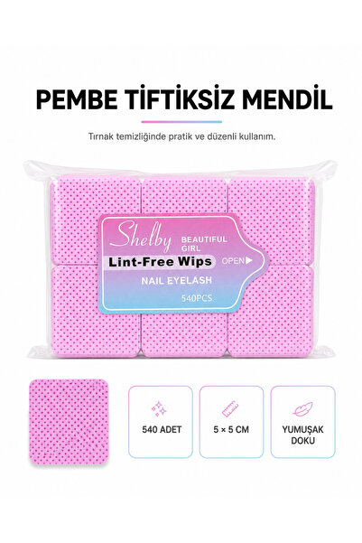SHELBY PEMBE DELİKLİ TİFTİKSİZ 540 ADET MENDİL