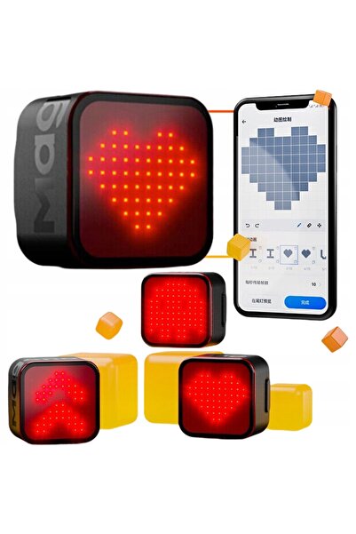 MagEnergy Magene L308 Lumină spate inteligentă pentru bicicletă cu emoji, GIF...