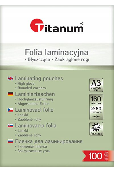 Titanum Folie de laminare A3 100 bucăți 80 microni