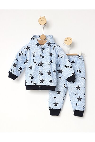 MiniKids Trening bebe All Star model cu gluga albastru