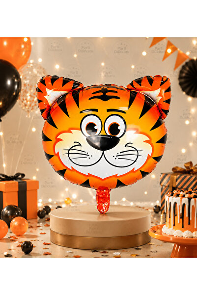 Parti Dükkanı Cute Tiger Foil Balloon 48X54 cm Helium Compatible Tiger Shaped...