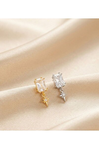 SHINE DROP - Zirkon Taşlı Tragus Helix Lobe Conch Rook Cerrahi Çelik Piercing ARKASI TOPLU