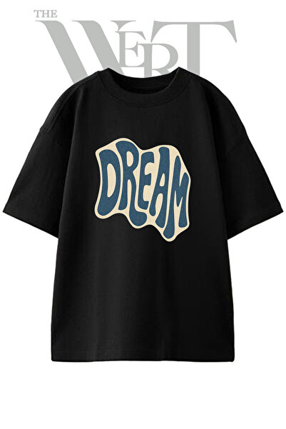 THEWERT Μπλουζάκι Dream Groovy Design με στάμπα Unisex σε μαύρο χρώμα και ove...