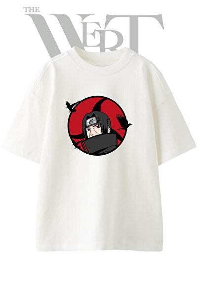 THEWERT تي شيرت Itachi Uchiha_1 مطبوع بتصميم موحد للجنسين باللون الأبيض مقاس ...