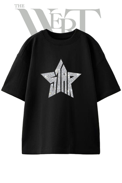 THEWERT Μπλουζάκι JMAR Design με στάμπα, Unisex, Μαύρο, Oversize