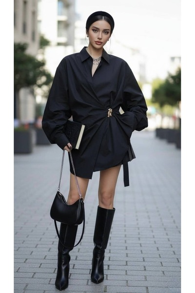 Generic Brand Cămașă cu curea - Eleganță structurată pentru zi de zi MB1028