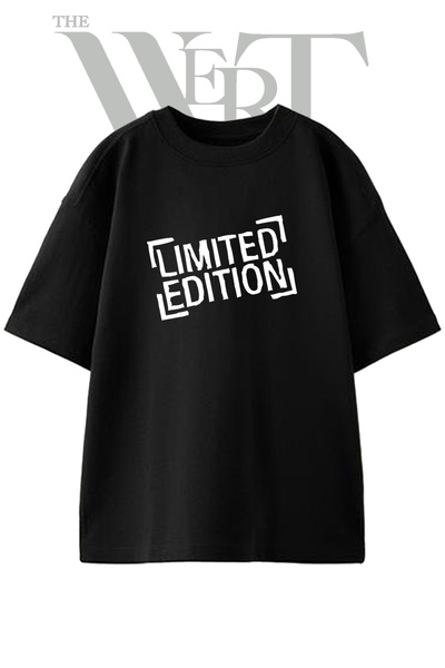 THEWERT Limited Edition Design Printed Unisex Black Oversize T-Shirt