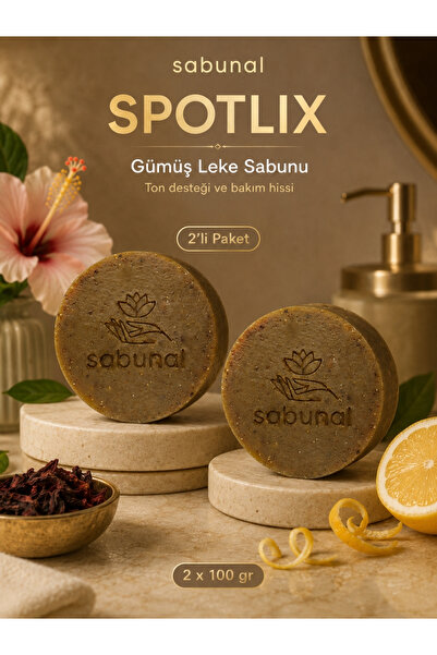 sabunal Spotlix Silver Spot Soap 2 Pcs - Special Natural Soap for Skin Tone A...