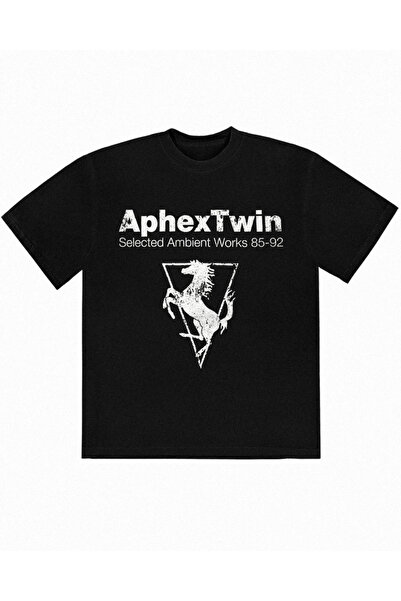 Grafftee Clothing تي شيرت Aphex Twin مطبوع للجنسين مقاس كبير