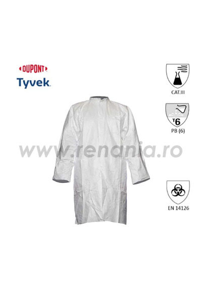 Dupont Halat de protectie chimica Tyvek, Du-pont, din polietilena, Dupont, cu...
