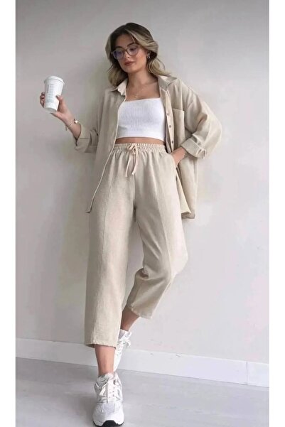 ALLEYTA Women's Linen Shirt Set