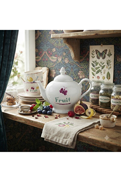 Generic Brand إبريق شاي من البورسلين الأبيض