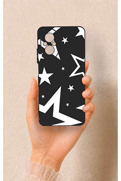 Vip Case Realme 12 Lite Uyumlu Siyah Mega Star Desenli Silikon Kılıf