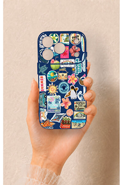Vip Case iPhone 17 Pro Uyumlu Summer Vibes Desenli Silikon Kılıf