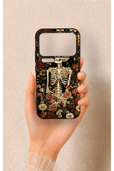 Vip Case Mi 17 Pro Max Uyumlu Çiçek İskelet Desenli Silikon Kılıf