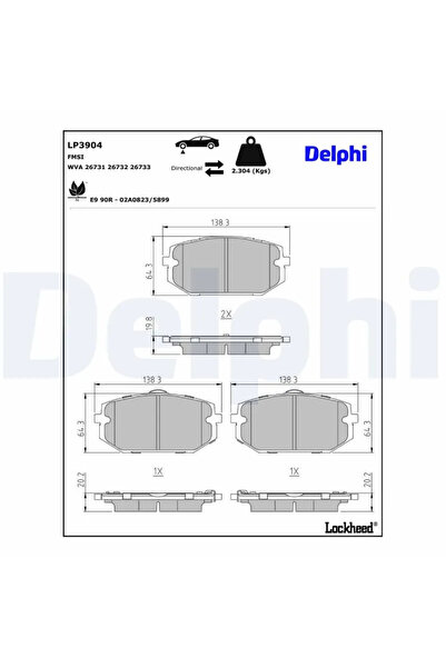 DELPHİ Set Placute Frana Frana Disc Hyundai Tucson Kia Sportage 5 2020-2021