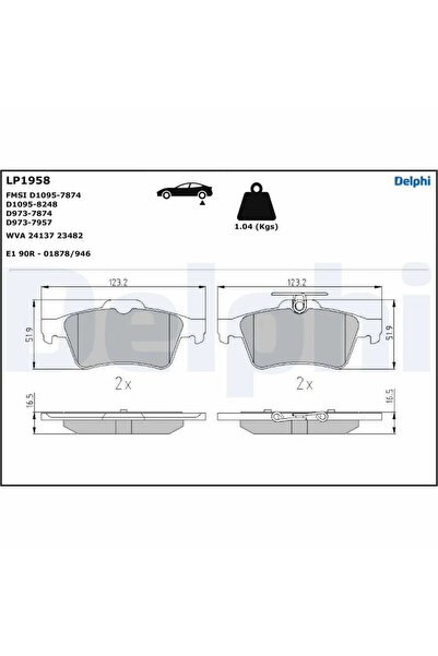 DELPHİ Set Placute Frana Frana Disc Cadillac Bls Citroen C5 3 1999-2022