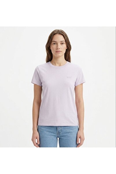 Levi's تي شيرت نسائي من القطن المفضل برقبة دائرية لون أرجواني 008C4-0004