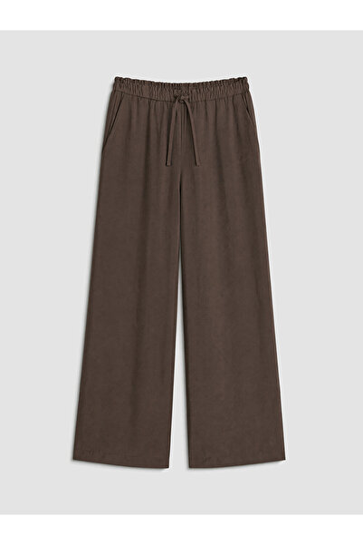 LC Waikiki Lcw modest brown elastic waist modal blend women's pants
