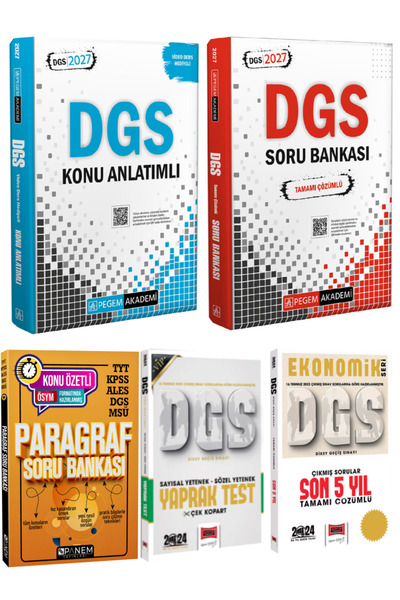 Pegem Akademi Yayıncılık 2027 DGS Konu Anlatımlı+Tamamı Çözümlü Soru Bankası+...