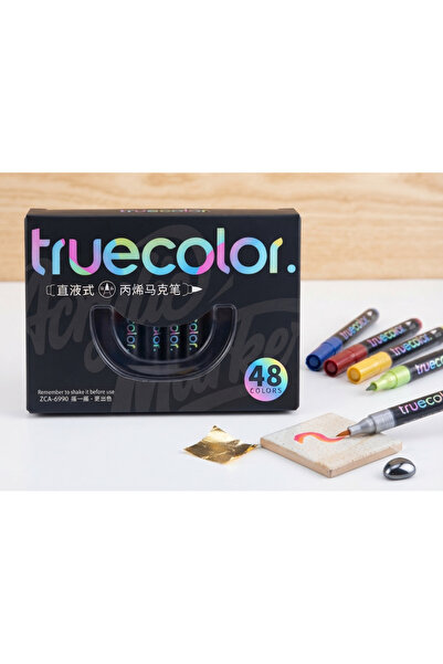 Ümraniye Hobi Sanat Truecolor 48'li Fırça Uçlu Akrilik Brush Marker Seti Özel...