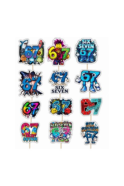 DecoParty Set de decorațiuni pentru tort – Tematică ROBLOX 67, 12 piese, Cart...