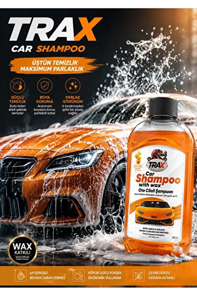 ESEMİZ Trax Oto Cilalı Şampuan Derin Temizlik Portakal Kokulu 500 ml