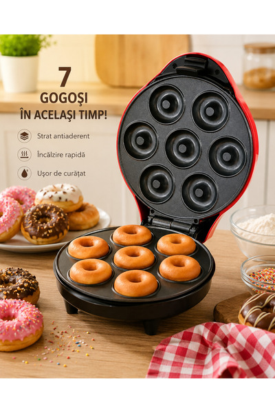 Dessa Electric Donut Maker – 7 Donuts Simultaneously, Non-Stick Plates, Fast ...