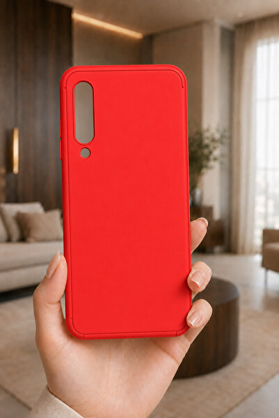 Hatreds Samsung Galaxy A50 Uyumlu Kamera Korumalı Standlı Sert Kılıf - Kırmızı